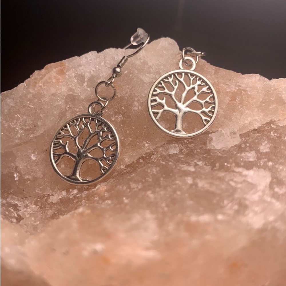 New Woman’s 925 Sterling Silver Tree Of Life Boho Handmade Drop Dangle Earrings - Picture 5 of 16